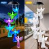 1pc Solar Powered Wind Chimes With Led Light Home Decoration Garden Decoration Angel Pattern Decoration