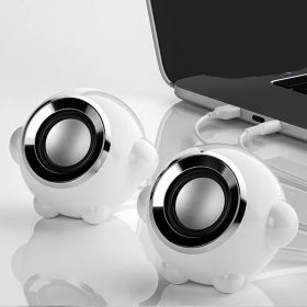 Home Wired Cute Multimedia Usb Subwoofer Mini Speakers (Option: Upgrade money white-USB)